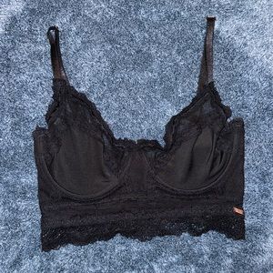 Black unlined corset bra